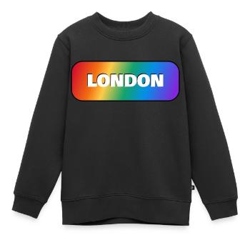 GAY PRIDE DE LONDRES - Sweat Premium enfant bio - noir - Devant - AI Model Kid Female (0cm)