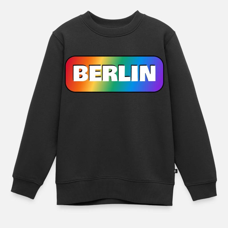 BERLINER REGENBOGEN HAPPY PRIDE - Kinder Premium Organic Sweatshirt - Schwarz