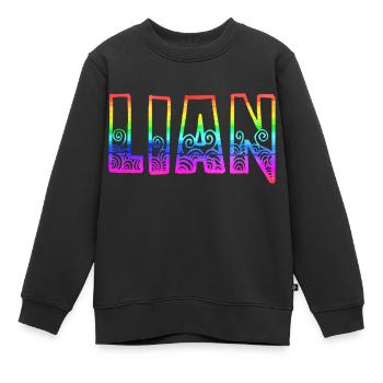 lian rs regenbogen - Kinder Premium Organic Sweatshirt - Schwarz - Vorne - AI Model Kid Female (0cm)