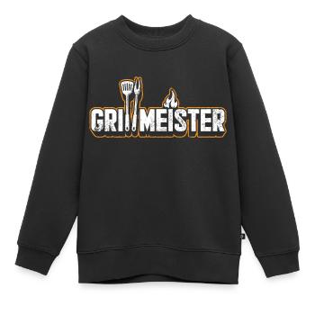 Grillmeister - Kinder Premium Organic Sweatshirt - Schwarz - Vorne - AI Model Kid Female (0cm)