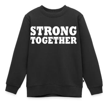Strong together - Sweat Premium enfant bio - noir - Devant - AI Model Kid Female (0cm)