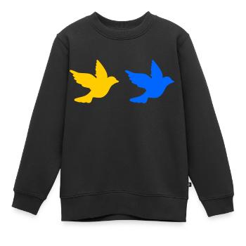 Ukraine - Sweat Premium enfant bio - noir - Devant - AI Model Kid Female (0cm)