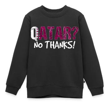 Cadeau du drapeau de boycott du Qatar - Sweat Premium enfant bio - noir - Devant - AI Model Kid Female (0cm)