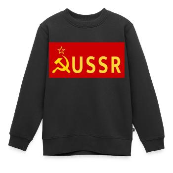Drapeau rouge de l’URSS Armoiries de l’Union soviétique Russie - Sweat Premium enfant bio - noir - Devant - AI Model Kid Female (0cm)