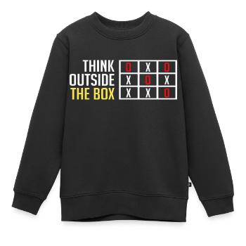 Thinking outside the Box - Kids Premium Organic Sweatshirt - black - Front - AI Model Kid Female (0cm)