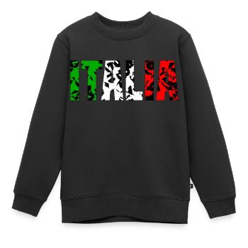 Italia grunge - Sweat Premium enfant bio - noir - Devant - AI Model Kid Female (0cm)