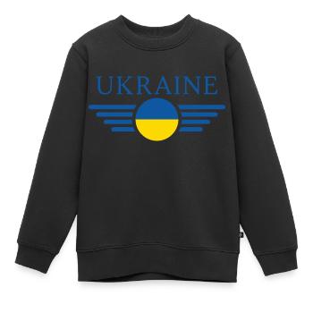 Ukraine - Kinder Premium Organic Sweatshirt - Schwarz - Vorne - AI Model Kid Female (0cm)