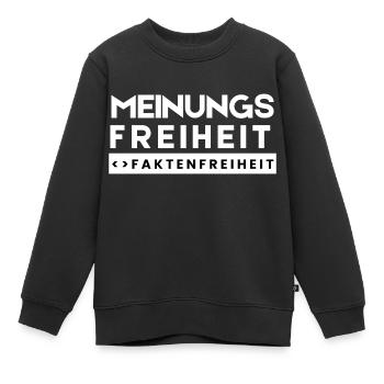 Meinungsfreiheit nicht Faktenfreiheit 2 - Kinder Premium Organic Sweatshirt - Schwarz - Vorne - AI Model Kid Female (0cm)