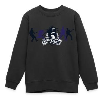 Rock n Roll - Sweat Premium enfant bio - noir - Devant - AI Model Kid Female (0cm)