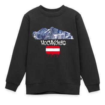 hochkönig,berg,berge,schweiz,skigebiet,ski - Kinder Premium Organic Sweatshirt - Schwarz - Vorne - AI Model Kid Female (0cm)
