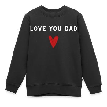 Fête des pères. Bonne fête des pères - Sweat Premium enfant bio - noir - Devant - AI Model Kid Female (0cm)