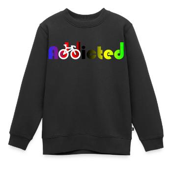 Süchtig süchtig Weltmeister Radfahrer süchtig - Kinder Premium Organic Sweatshirt - Schwarz - Vorne - AI Model Kid Female (0cm)