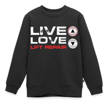 Réparation Live Love Lift - Sweat Premium enfant bio - noir - Devant - AI Model Kid Female (0cm)