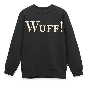 Wuff ! - Kinder Premium Organic Sweatshirt - Schwarz - Vorne - AI Model Kid Female (0cm)