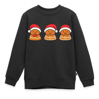 Lebkuchenmann - Kinder Premium Organic Sweatshirt - Schwarz - Vorne - AI Model Kid Female (0cm)