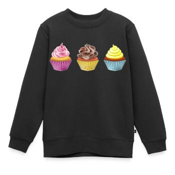 Muffins - Sweat Premium enfant bio - noir - Devant - AI Model Kid Female (0cm)