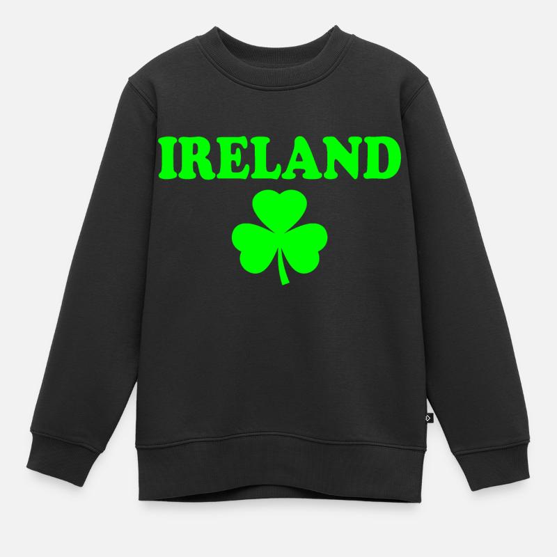 Trèfle d’Irlande - Sweat Premium enfant bio - noir