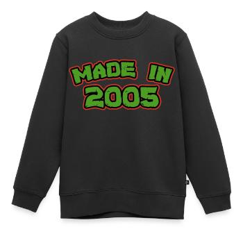Hergestellt im Jahr 2005 - Kinder Premium Organic Sweatshirt - Schwarz - Vorne - AI Model Kid Female (0cm)