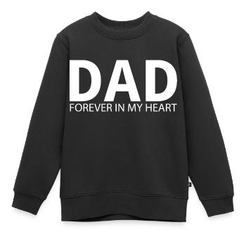 Papa: Für immer in meinem Herzen. Gestaltung des Denkmals - Kinder Premium Organic Sweatshirt - Schwarz - Vorne - AI Model Kid Female (0cm)