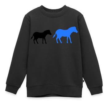 Cheval Poney 2 - Sweat Premium enfant bio - noir - Devant - AI Model Kid Female (0cm)