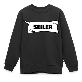 Seiler als Sprechblase - Kinder Premium Organic Sweatshirt - Schwarz - Vorne - AI Model Kid Female (0cm)