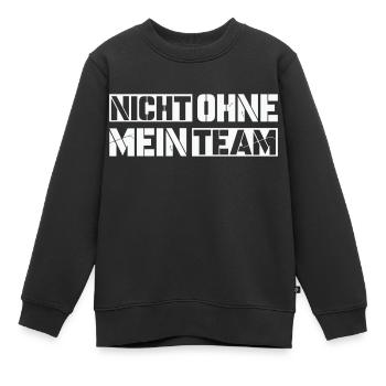 without my team - Kids Premium Organic Sweatshirt - black - Front - AI Model Kid Female (0cm)