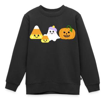 Halloween-Set - Kinder Premium Organic Sweatshirt - Schwarz - Vorne - AI Model Kid Female (0cm)