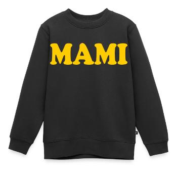 Mami - Kinder Premium Organic Sweatshirt - Schwarz - Vorne - AI Model Kid Female (0cm)