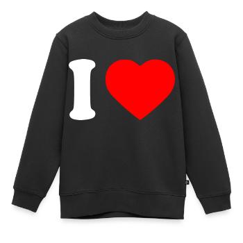 I love - Kinder Premium Organic Sweatshirt - Schwarz - Vorne - AI Model Kid Female (0cm)