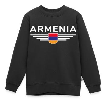 Armenien Fanartikel – Kultur erleben - Kinder Premium Organic Sweatshirt - Schwarz - Vorne - AI Model Kid Female (0cm)
