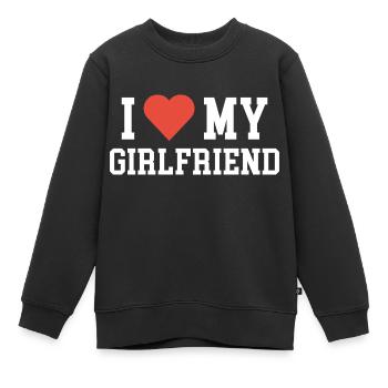 J’aime ma copine Saint-Valentin Cadeau Amour - Sweat Premium enfant bio - noir - Devant - AI Model Kid Female (0cm)