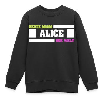 Geschenk für Alice - Kinder Premium Organic Sweatshirt - Schwarz - Vorne - AI Model Kid Female (0cm)