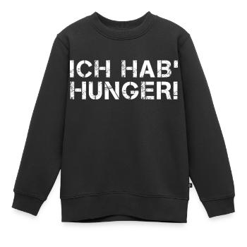 Ich hab Hunger Essen Hungrig Appetit - Kinder Premium Organic Sweatshirt - Schwarz - Vorne - AI Model Kid Female (0cm)