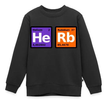 HeRb - Kinder Premium Organic Sweatshirt - Schwarz - Vorne - AI Model Kid Female (0cm)
