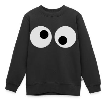 Gros yeux - Sweat Premium enfant bio - noir - Devant - AI Model Kid Female (0cm)