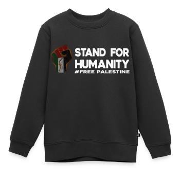 Liberté Poing Palestine libre - Sweat Premium enfant bio - noir - Devant - AI Model Kid Female (0cm)