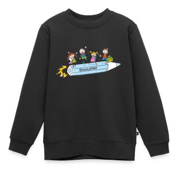 Schulstart Kinder Geschenk - Kinder Premium Organic Sweatshirt - Schwarz - Vorne - AI Model Kid Female (0cm)