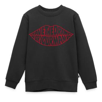 Gardez le drame pour votre Mama Red Lips - Memes - Sweat Premium enfant bio - noir - Devant - AI Model Kid Female (0cm)