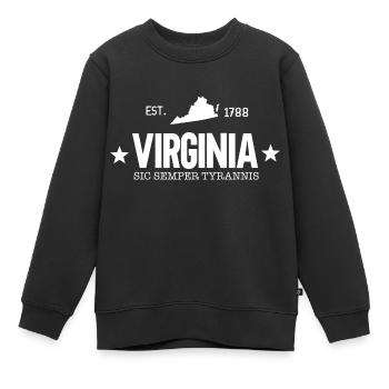 Virginia - Kinder Premium Organic Sweatshirt - Schwarz - Vorne - AI Model Kid Female (0cm)