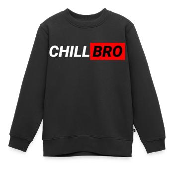 Chill Bro - Kinder Premium Organic Sweatshirt - Schwarz - Vorne - AI Model Kid Female (0cm)