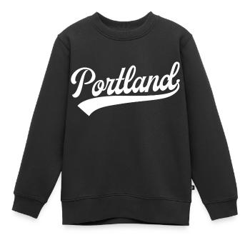 Portland - Sweat Premium enfant bio - noir - Devant - AI Model Kid Female (0cm)