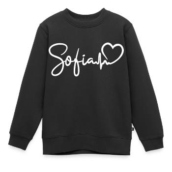Sofia Heartbeat Bulgarie Sofia - Sweat Premium enfant bio - noir - Devant - AI Model Kid Female (0cm)