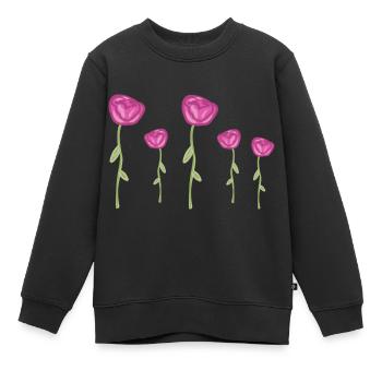 roses rose fleurs fleur plante - Sweat Premium enfant bio - noir - Devant - AI Model Kid Female (0cm)