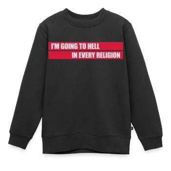 En allant en enfer - Sweat Premium enfant bio - noir - Devant - AI Model Kid Female (0cm)