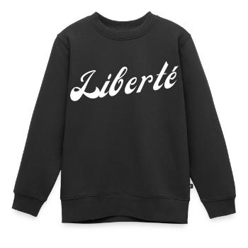 Liberté - Sweat Premium enfant bio - noir - Devant - AI Model Kid Female (0cm)
