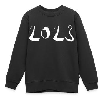2023 - Jahr - Jahreswechsel - Kinder Premium Organic Sweatshirt - Schwarz - Vorne - AI Model Kid Female (0cm)