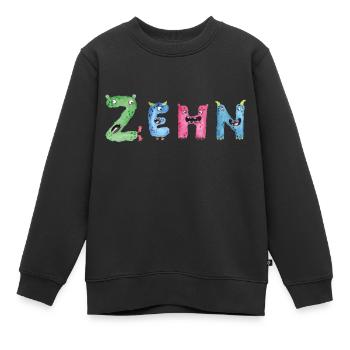 Kinder 10 Jahre monster 10. Geburtstag - Kinder Premium Organic Sweatshirt - Schwarz - Vorne - AI Model Kid Female (0cm)