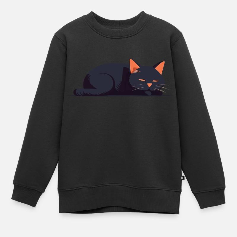 Chat dormeur - Sweat Premium enfant bio - noir
