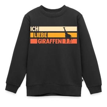 Giraffe Giraffen - Kinder Premium Organic Sweatshirt - Schwarz - Vorne - AI Model Kid Female (0cm)