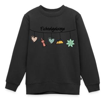 Fichtelgebirge mobile - Kinder Premium Organic Sweatshirt - Schwarz - Vorne - AI Model Kid Female (0cm)